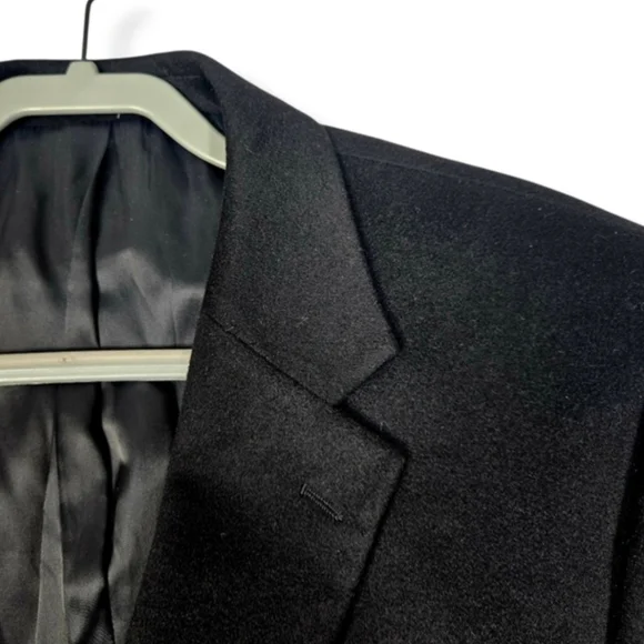 100% Cashmere Tasso Elba Blazer 44L for Black 2 Button Jacket Men's Macy's - Picture 7 of 14